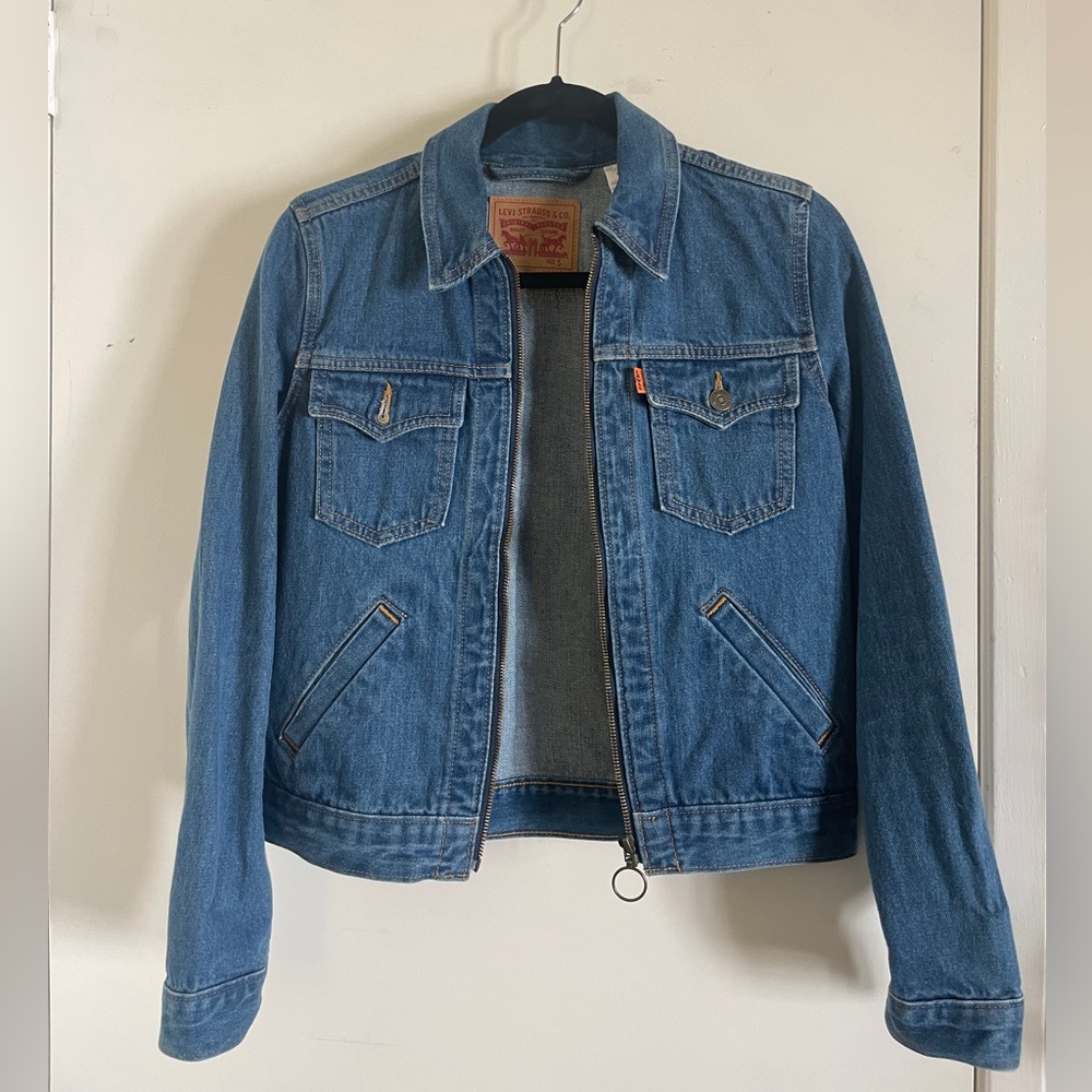 Levi’s Vintage Zip Up Denim Jacket sz S (orange tag) - Picture 2 of 6